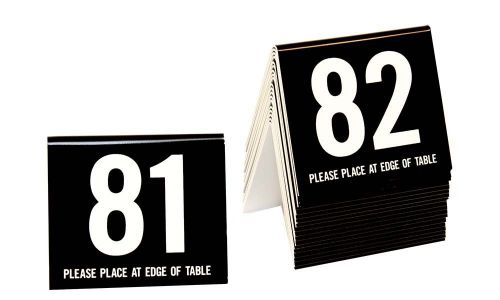 Plastic Table Numbers 81-100, Tent Style, Black w/white number, Free shipping