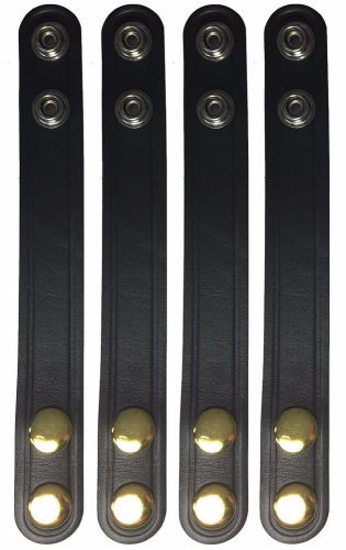 Police Belt Keeper - Like Leather - 1&#034; for 2 1/4&#034; belt with Gold Snap 4 PACK