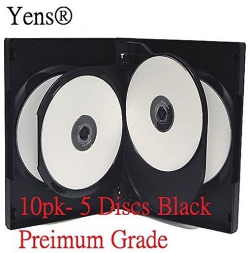 Yens 10B5DVD 5 Discs Storage CD DVD Case With Double Sided Flip Tray and Outer