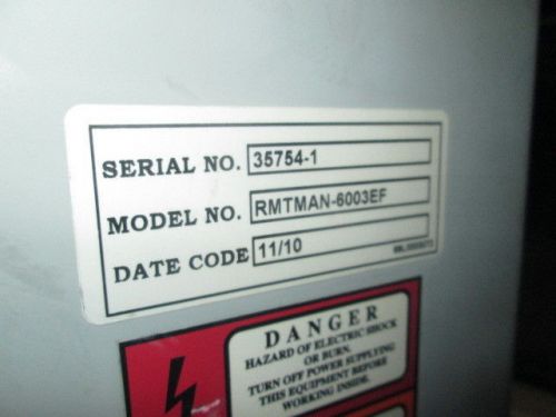 Russelectric automatic transfer switch model# rmtman-6003ef for sale