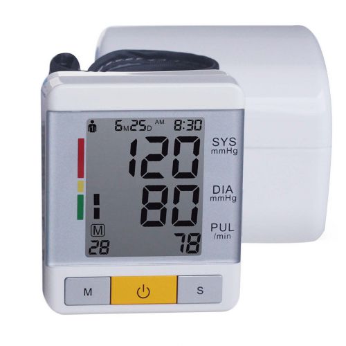 BP Monitor Digital LCD Screen Wrist Blood Pressure Monitor Heart Pulse L0