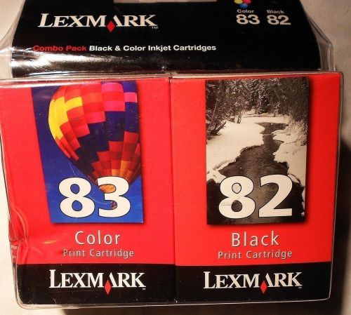 LEXMARK Ink Combo Pack 82 Black  &amp; 83 Color Print Cartridge;New;Free Shipping