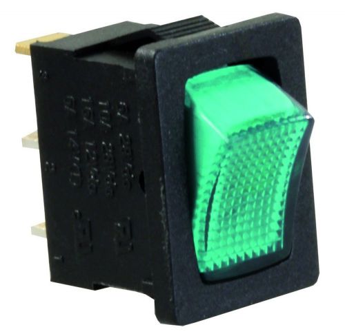 JR Products 12775 Green/Black SPST Mini-Illuminated On/Off Switch New