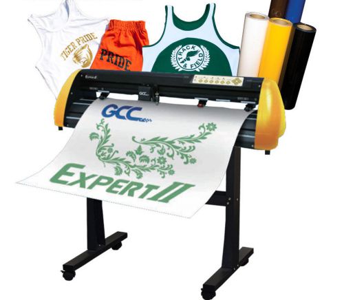Vinyl cutter package - gcc expert ii 24&#034; lx heat transfer vinyl with stand!!! for sale