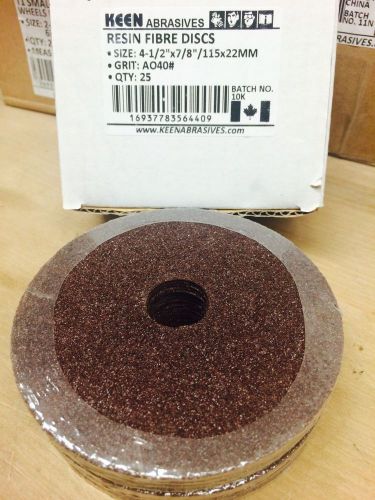 25pcs 16 grit keen 4-1/2&#034; a/o fibre sanding discs #26087 for sale