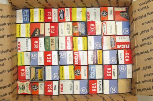 LOT of 48 Vtg Assorted Tubes New in Boxes Electron Radio TV Receiver Bulb Vacuum