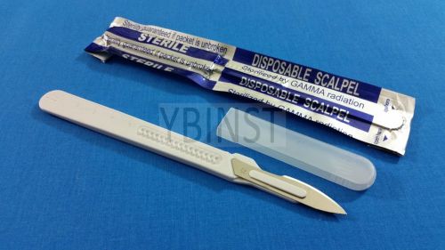 5 pcs disposable sterile surgical scalpels #23 with graduated plastic handle for sale