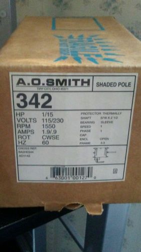 New A.O.Smith 342 motor, 1/15hp, 115/230v, CWSE, 60hz,