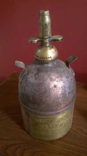 Antique printer&#039;s ink solvent can dispenser brass 1907 patent date for sale