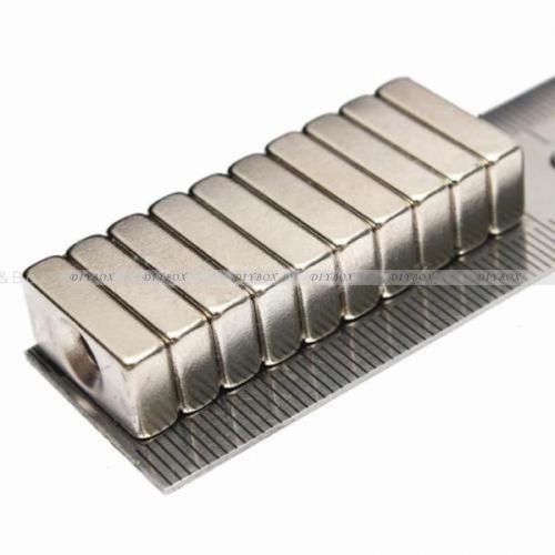 10PCS Super Strong Neodymium Block Magnets Hole Rare Earth N50 Grade 20x10x5mm