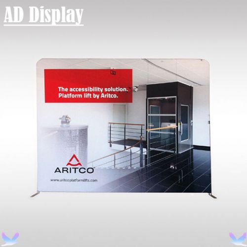 10ft*8ft Straight Tension Fabric Display Stand With Single Side Printed Banner