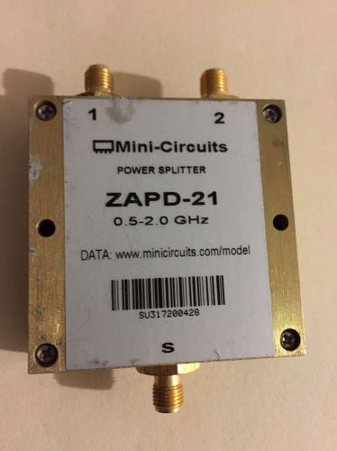 MINI CIRCUITS ZAPD-21 COAXIAL POWER SPLITTER/COMBINER &lt;500-2000 Mhz .5-2 Ghz SMA