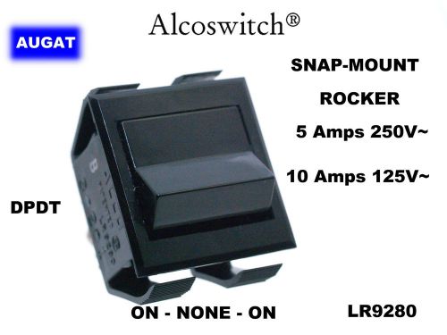 AUGAT alcoswitch snap-mount rocker switch DPDT on - none - on