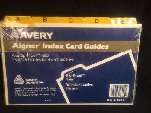 Avery Laminated A-Z Tab Index Card Guides Paper Stock 8in x 5in 8525-RB