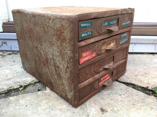 Vintage Industrial Metal Parts Storage Cabinet Organizer Steampunk Machine Age
