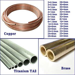 Copper Coil Tube / Brass Pipe / TA2 Titanium Pipe, Outer diameter  2mm-32mm