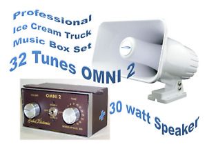 ICE CREAM TRUCK, VAN MUSIC BOX - OMNI 2 &amp; 25 Watt All Weather Speaker