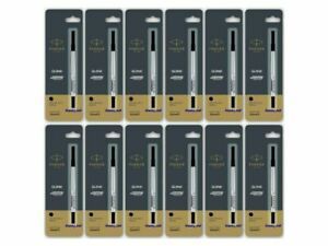 Parker Quink Navigator RollerBall Pen Refills Medium Nib Black Ink (12 Refills)