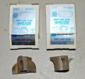 Sears Drop Leaf Cove &amp; Drop Leaf Bead Shaper Cutter #3017 &amp; 3022 for 1/2&#034; Spindl