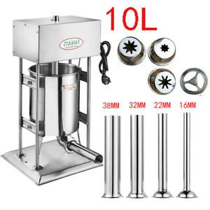 Commercial Electric Sausage Stuffer Stainless Steel Meat Filler Machine 110/220V