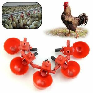 5PCS Chicken Water Drinking Cup Bird Hen Coop Poultry Automatic Drinker Feeder