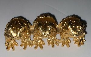Three(3) Frog Gold Plated Metal Desktop Business Card Holder-Heavy