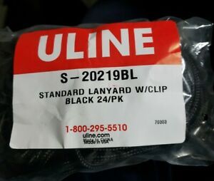 Standard Lanyaed With Clip Black 24 Pack