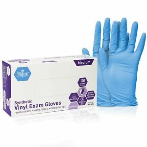 Medpride Synthetic Nitrile-Vinyl Blend Exam Gloves, Medium 100 - Powder Free,...