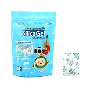 Sunny Home 10 Gram 30 Packs Silica Gel Premium Safe Silica Gel Packs Desiccant –