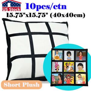 10pcs Sublimation Transfer Pillow Covers Pillow Case Short Plush - 40x40cm