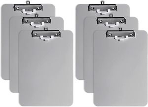 Hongri Plastic Clipboards Set of 6, Gray Clipboard Standard A4 Letter Size Clipb