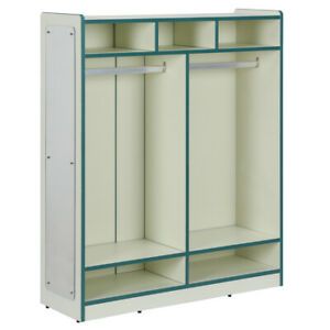 BRIDGEPORT DL8800-4 Locker, Coat Storage Cubby, White/Green, 47.25&#034; x 39.4&#034; x