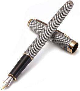 Jinhao [Chainmail] Fountain Pen, Retro Copper barrel and Gold trim Arrow clip, F