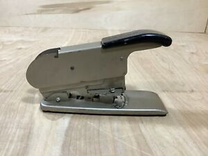 Vintage BATES Model C Brass Wire Feed Stapler B-50 Spool USA Made Heavy Duty