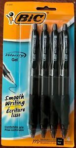 4 BIC Velocity Gel Medium 0.7mm Black RT pens