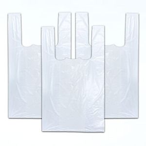 White Plastic Bags, Shopping Bags with handle10&#034;x5&#034;x17.5&#034; 15MIC 100pcs, Retail,