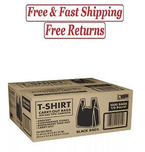 Member&#039;s Mark Black T-Shirt Carryout Bags (1,000 ct.)