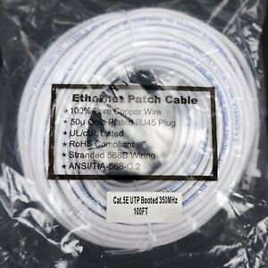 100ft Cat5e Ethernet LAN Patch Cable - Booted RJ45 4P UTP 350 MHz 24 AWG Guage