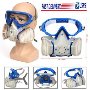 Gas Face Mask Painting Spraying Respirator Safety Eye Goggle Protection