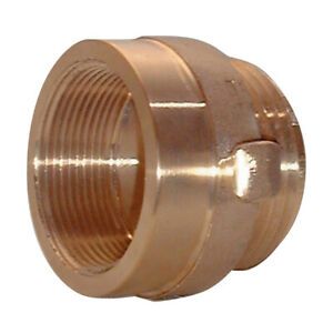 Female x Male Brass Hexagon Adapter, 1 1/2&#034; NST x 1 1/2&#034; NPT, 1/Each 713  - 1