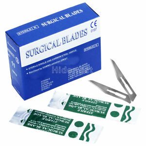 Dental Use Surgical Scalpel Blades Carbon Steel 11# 4.3*0.6cm 100Pcs/Box SALE
