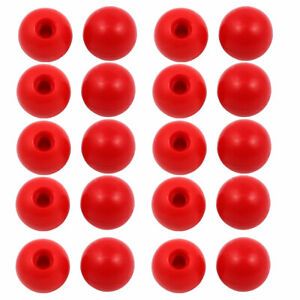 20Pcs Red Plastic Round Handle Ball Knob M10 Threaded 35mm Dia Machine Tools