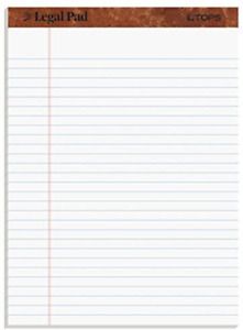 TOPS The Legal Pad Writing Pads, 8-1/2 x 11-3/4, Legal Rule, 50 Sheets, 12 Pack
