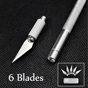 6 Pcs Blade Non-Slip Metal Scalpel Phone Repair Hand Tool Kn