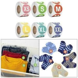 7 Colors Circle Clothing Size Stickers | 25mm Round Pack 500 M1D6 - W5K2