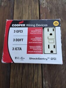 COOPER GFCI PACK OF 3- Almond-VGF15V- 15A-125V(2 pole-3 wire)