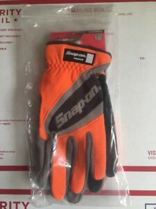 Snap-on Large Orange Work Gloves. Touch Screen Compatible.