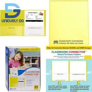 C-Line Classroom Connector School-To-Home Folders, Yellow, 25 Per Box (32006)