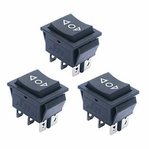 3pcs Momentary Rocker Switch Toggle Power Button (ON)/Off/(ON) 6 Pin 250V/10A
