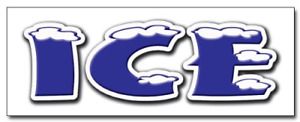 24&#034; ICE Decal Sticker Cold Store Machine Chest